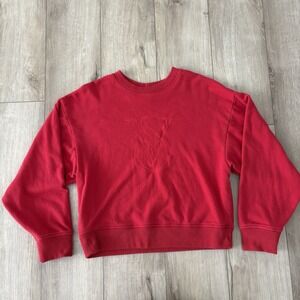 Victoria Secret On Point Women's Red Emblem Crewneck Sweater Logo Size Medium